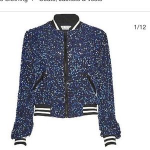 Alice & Olivia Sequin Bomber Jacket
